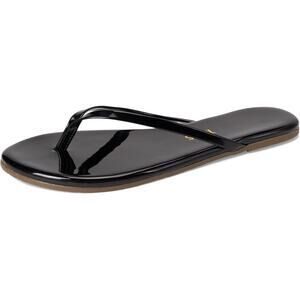 TKEES Womens Glosses Sandals US 8 M EU 39 Black Patent Leather NWOB